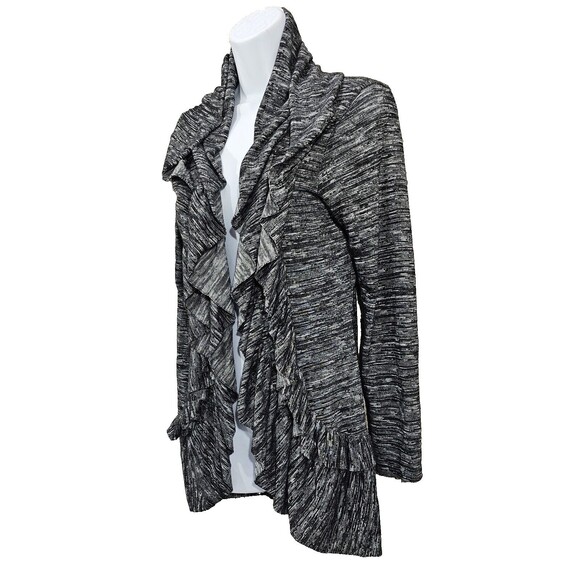 Allie & Rob Womens Ruffled Cardigan Sweater Gray Y2K Fairy Grunge Witchy Large - Picture 5 of 13